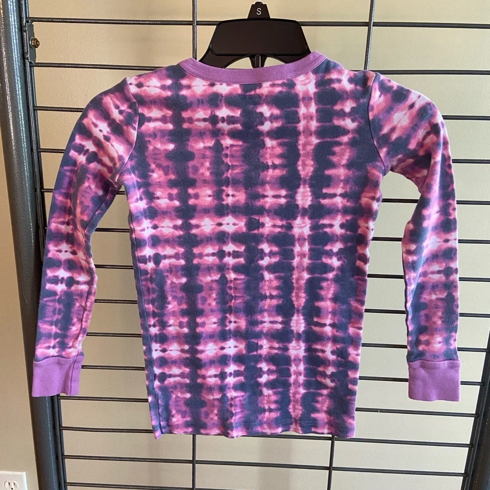 Lands' End Pink & Purple Tie-Dye Long‎ Sleeve Tee